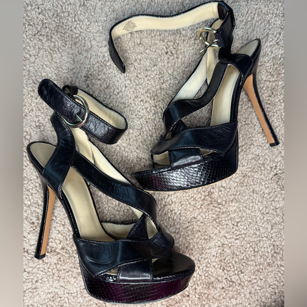 Elegant Black High Heel Sandals